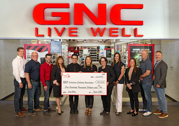 GNC’s Live Well Foundation presents $100,000 check to the American Diabetes Association at GNC Headquarters in Pittsburgh, PA. GNC’s Live Well Foundation presents $100,000 check to the American Diabetes Association at GNC Headquarters in Pittsburgh, PA.