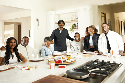 The Sanders family – longtime KFC fans – will promote new Kentucky Fried Chicken Nuggets and other menu innovations in KFC's lineup. For the first time ever, Coach Prime appears with his five children – Deiondra, Deion Jr., Shilo, Shedeur and Shelomi – along with his mom, Connie Sanders.