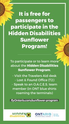 Sontario International Airport's Hidden Disabilities Sunflower program is a simple tool for passengers to voluntarily share that they have a disability that might not be immediately apparent, and would need a little extra help, time and understanding while at the Southern California gateway.