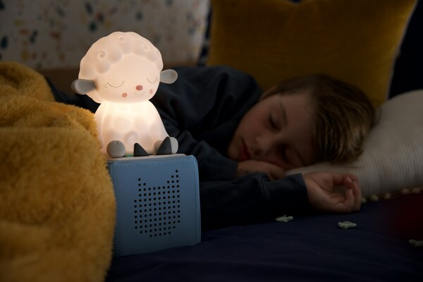 The new Sleepy Sheep Night Light Tonie helps little ones wind down with soothing sounds and ambient light.