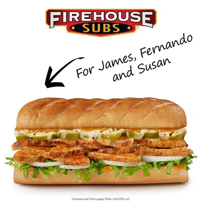 Any fan of Firehouse Subs with the first names James, Fernando and Susan will receive a free medium sub with any purchase at participating U.S. locations on June 14. (CNW Group/Restaurant Brands International Inc.)