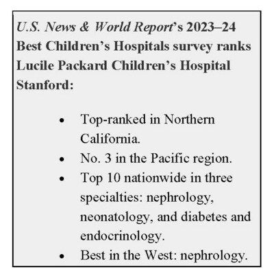 Lucile Packard Children’s Hospital Stanford top-ranked in Northern California