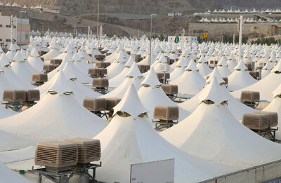 Part of the camps at Mina, commonly known as World's Biggest City of Tents accommodating more than 2.6 million pilgrims