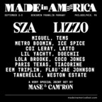 SZA &amp; LIZZO TO HEADLINE MADE IN AMERICA 2023 PHILADELPHIA SEPTEMBER 2ND &amp; 3RD