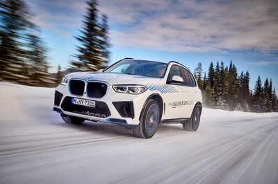 Veículo BMW iX5 com célula de combustível de hidrogênio, com o avançado compressor de célula de combustível da Garrett Motion. (PRNewsfoto/Garrett Motion)