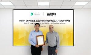 Le système de stockage d'énergie Powin au lithium-fer-phosphate est certifié UL 60730-1 par Intertek