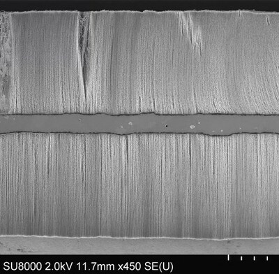 Vertically aligned CNTs on foil, double-sided coating