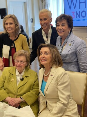 Hon. Barbara Mikulski, Nancy Pelosi, Connie Morella, and Jan Schakowsky with WHAM CEO & Founder join forces to honor 30th anniversary of the NIH Revitalization Act, which ensured the inclusion of women and minorities in clinical trials and advance the 3Not30 Initiative to ensure meaningful progress to improve the health of women within three years.