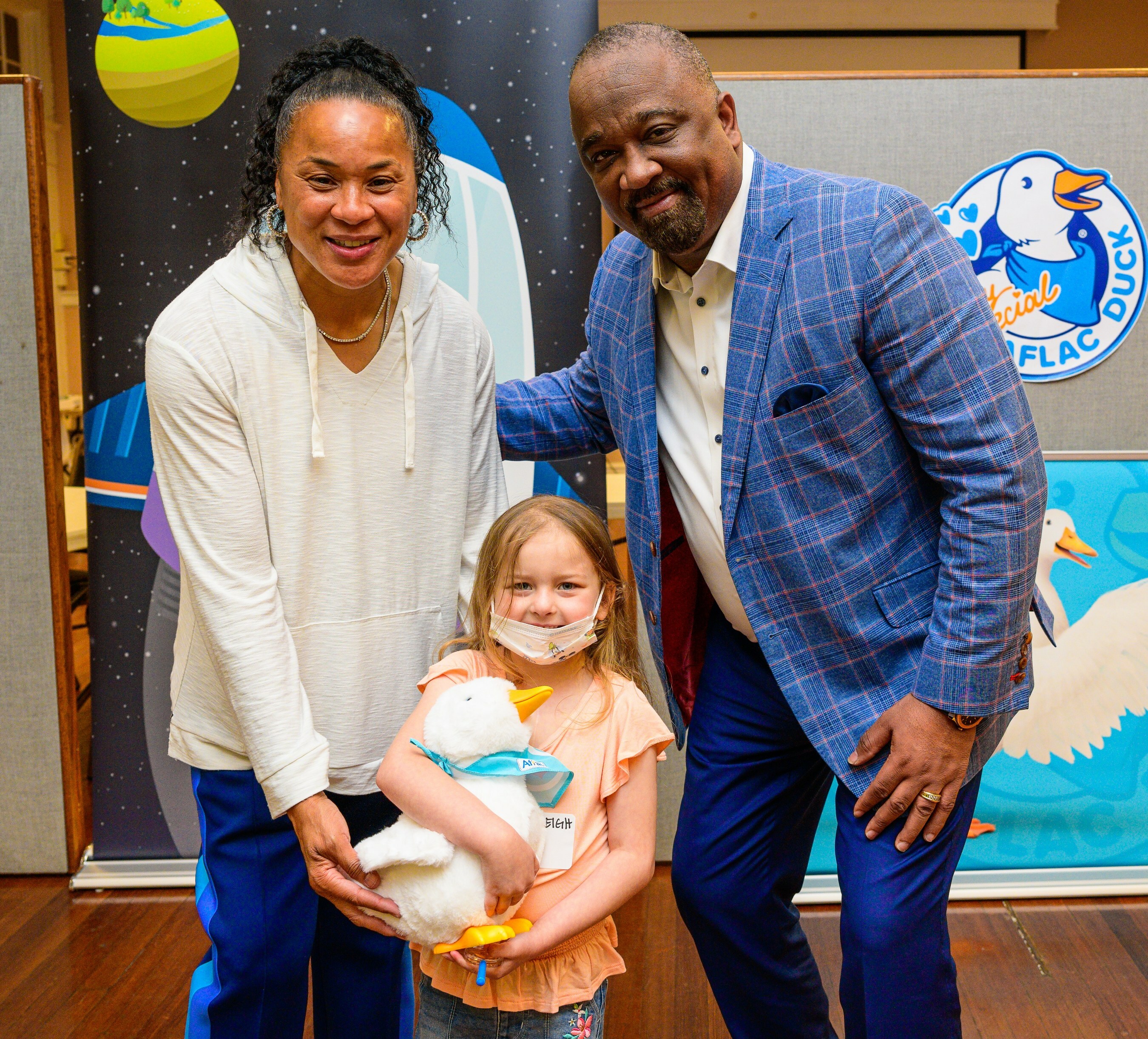 Nothing but net! Coach Dawn Staley warms children's hearts with award