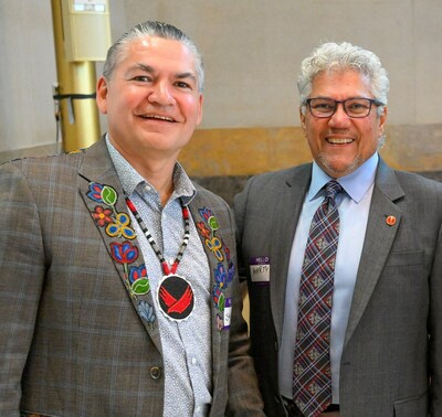 NACCA CEO Shannin Metatawabin & Senator Marty Klyne (CNW Group/National Aboriginal Capital Corporations Association)