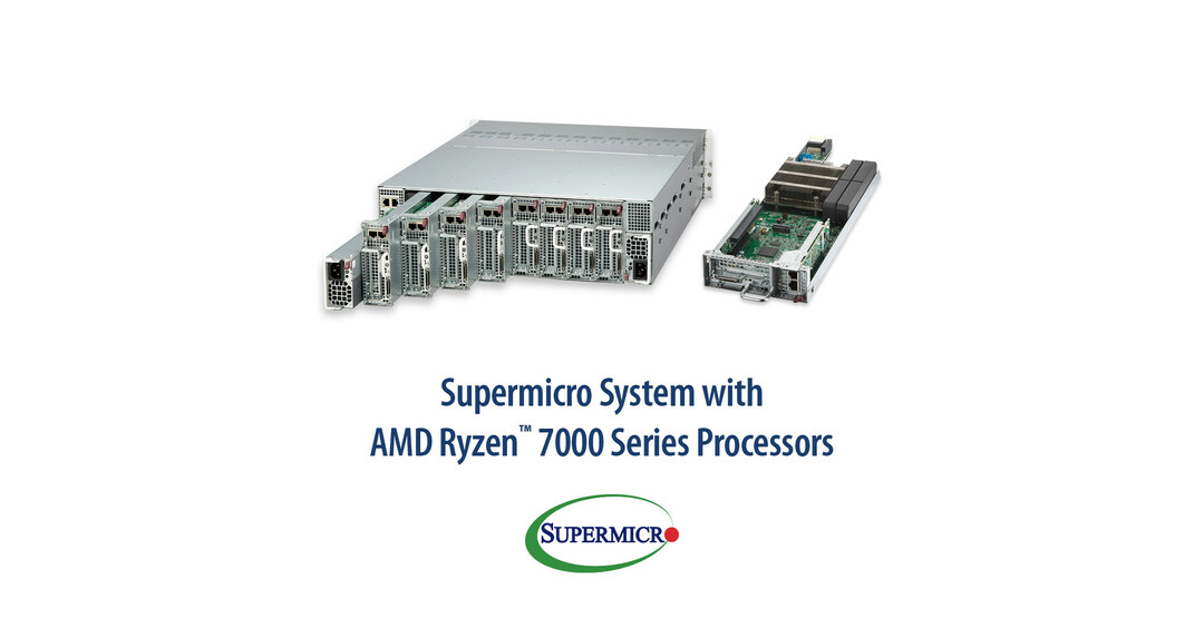 For Cloud Gaming and Video Hosting, Supermicro Offers MicroCloud, a High-Density 3U 8 Node System Utilizing AMD Ryzen Zen 4 7000 Series Processors