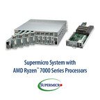Para jogos em nuvem e hospedagem de vídeos, a Supermicro oferece o MicroCloud, um sistema de alta densidade de 3U e 8 nós que utiliza processadores AMD Ryzen Zen 4 da série 7000.