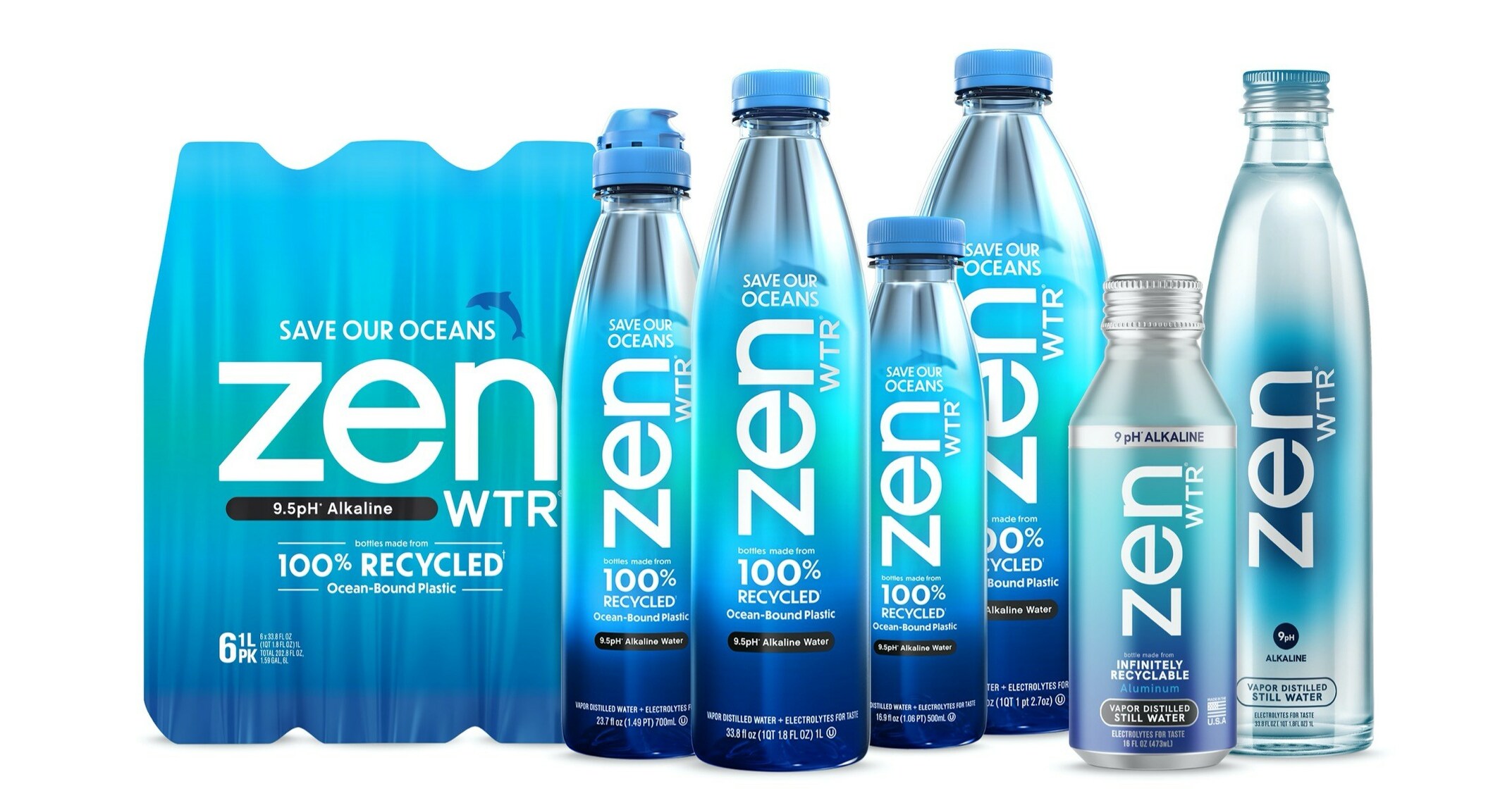New - Zen Water in multiple bottles (33.8oz & 23.7oz PET bottles