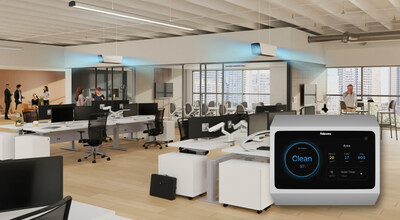 The Array system features an integrated suite of IAQ sensors to monitor a space, including particulates (PM10, PM2.5), occupancy, temperature, pressure, humidity (RH), carbon dioxide (CO2) and TVOCs. Fellowes’ patented EnviroSmart+™ Technology automatically senses real-time conditions and proactively responds to make sure clean air is always available.