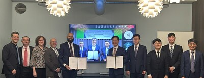 Signing ceremony between KEPCO Nuclear Fuel, GS E&C, and Seaborg (PRNewsfoto/Seaborg Technologies)