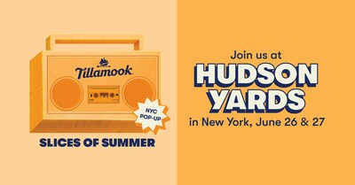 “Tillamook Slices of Summer” at Hudson Yards event details: Noon to 7:00 PM EST on Monday, June 26 and Tuesday, June 27 – Event open to the public; Tillamook Farmstyle Slices samples available 4:00 PM – 7:00 PM EST on Monday, June 26 and Noon to 3:00 PM EST on Tuesday, June 27 – Watch Gaby and Dan in action and try their Double Cheddar Bacon Burger in slider form