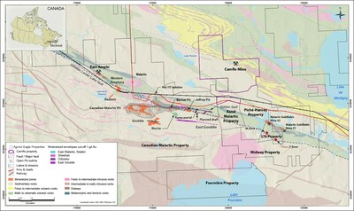 Canadian Malartic Complex – Property and Regional Geology Plan Map (CNW Group/Agnico Eagle Mines Limited)