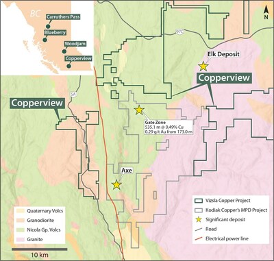 Figure 1 – Copperview Project Location and Geology (CNW Group/Vizsla Copper Corp.)
