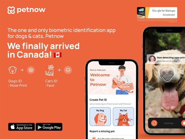 Petnow app is newly launched in Canada. (PRNewsfoto/Petnow Inc.)