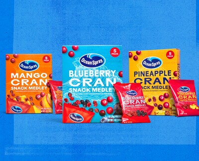 Ocean Spray Introduces Snack Medley, a Perfectly Paired Dried Fruit Mix for Families On-The-Go