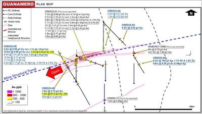 Figure 6: Camino Rojo Regional Exploration Program: Guanamero Results (Plan View) (CNW Group/Orla Mining Ltd.)