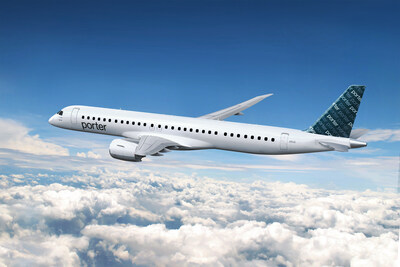 Porter Airlines’ newest route with its Embraer E195-E2 aircraft is between Toronto Pearson International Airport (YYZ) and St. John’s International Airport (YYT). (CNW Group/Porter Airlines Inc.)