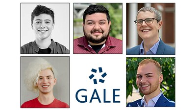 The Gale-CLGBTH Non-Residential Fellows: Elio Colavito (top left); Justin Salgado (top center); Jack Jen Gieseking (top right); Jacob Bloomfield (bottom left) and Trevor Ladner (bottom right).