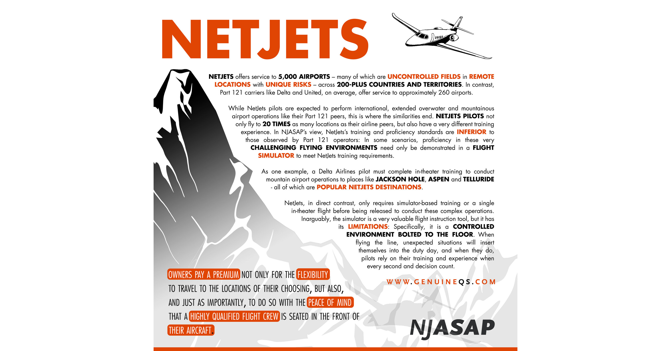 NJASAP Challenges Quality of NetJets Training Program