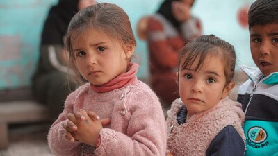 Image of Syrian refugee children at Jusoor's Jurahiya Educational Center in Lebanon