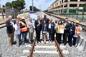 Foothill Gold Line Celebrates Completion of Major Work for New Light Rail Track System