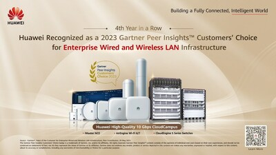 Huawei named a 2023 Gartner Peer Insights™ Customers' Choice for Enterprise Wired and Wireless LAN Infrastructure