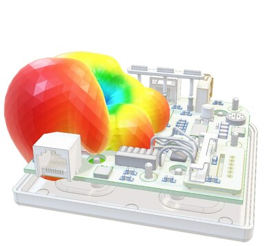 Wi-Fi router far field radiation pattern in Ansys Discovery