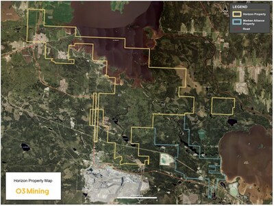 Figure 6: Horizon Property Satellite View (CNW Group/O3 Mining Inc.)