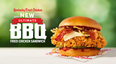 Starting July 3, KFC is introducing the new Ultimate BBQ Fried Chicken Sandwich at participating KFC restaurants nationwide. Serving BBQ in every bite, the new BBQ fried chicken sandwich features an Extra Crispy™ 100 percent white meat filet topped with hickory smoked bacon, KFC’s signature honey BBQ sauce, crispy fried onions, melted cheese and pickles, all on a premium brioche bun.