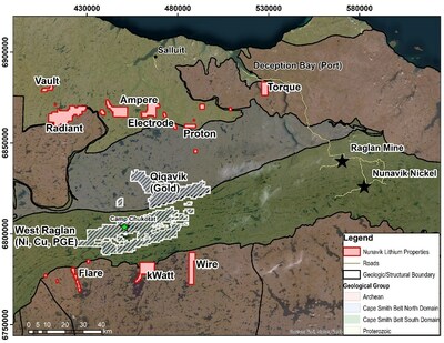 Figure 1: Orford Mining Corp. Nunavik Properties Location Map. Information from neighbouring properties is not necessarily indicative of the mineralization on Orford Mining’s properties. (CNW Group/Orford Mining Corporation)