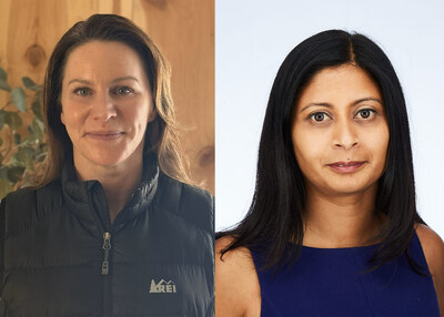 REI Co-op announced the promotion of Michelle Kirkpatrick (pictured on left) to vice president, controller, and Ruchi Christensen (pictured on right) to vice president of distribution and fulfillment operations.