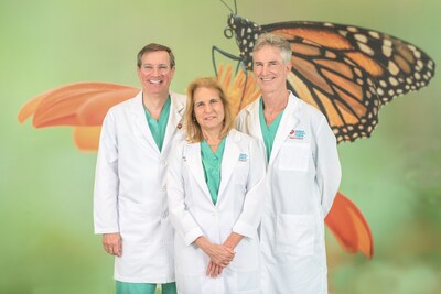 Dr. Joseph Forbess, new chief of Cardiovascular Surgery, Dr. Lourdes Prieto, Chief of Cardiology, and Dr. Redmond Burke, cardiovascular surgeon at Nicklaus Children’s Heart Institute.