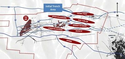 Figure 6 - Crown Point targets and trench location (CNW Group/Silver Valley Metals Corp.)