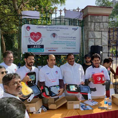 Arrhythmia awareness and AED donation drive by CSI Telangana and Vigocare