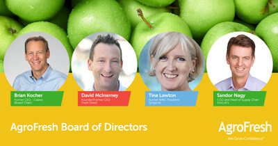 AgroFresh Bolsters Industry Expertise with New Board of Directors, including:
Brian Kocher – Former CEO of Calavo (Board Chair) 
David McInerney – Founder/Former CEO - Fresh Direct 
Tina Lawton – Former APAC President - Syngenta
Sandor Nagy – Chief Operating Officer and Head of Supply Chain - Driscoll’s