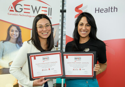 Jennifer Siripong Mandel (left) and Anika Chabra (right) of Root & Seed won the Community category of the National Impact Challenge 2023 - Bold Innovations for Living. (CNW Group/AGE-WELL Network of Centres of Excellence (NCE))