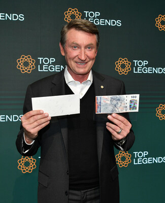 WAYNE GRETZKY UNVEILS EXCLUSIVE NEW COLLECTOR'S ITEM FROM MEMORABILIA COMPANY, TOP LEGENDS (Photo by Denise Truscello/Getty Images for TOP LEGENDS)