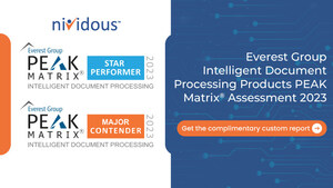Everest Group Names Nividous a Major Contender and a Star Performer in IDP Products PEAK Matrix® Assessment 2023