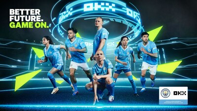 OKX NAMED OFFICIAL SLEEVE PARTNER OF MANCHESTER CITY IN EXPANSION OF PARTNERSHIP (PRNewsfoto/OKX)
