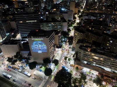 OKX celebrates official Manchester City sleeve partnership with the projection of images of Manchester City players Haaland, Grealish, Dias, Castellanos, Greenwood and Hasegawa were projected onto buildings across Istanbul and Rio de Janeiro.