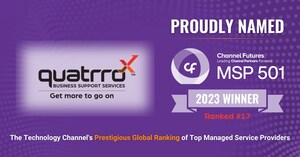 Quatrro Business Support Services Ranked #17 on Channel Futures 2023 MSP 501
