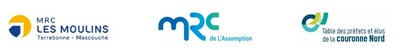 Logos MRC Les Moulins, MRC de l'Assomption, et TPCN (Groupe CNW/Table des prfets et lus de la couronne Nord (TPCN))