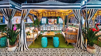 THRōW Social DC's indoor cabanas offer a true tropical getaway. For the ultimate VIP experience, guests can book a furnished cabana complete with luxury seating, personalized service, and more. Cabanas are the perfect designated space for large groups, special occasions, or a fun night out.