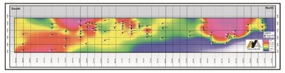 Figure 2 – Longitudinal View of Boumadine Main Zone (CNW Group/Aya Gold & Silver Inc)