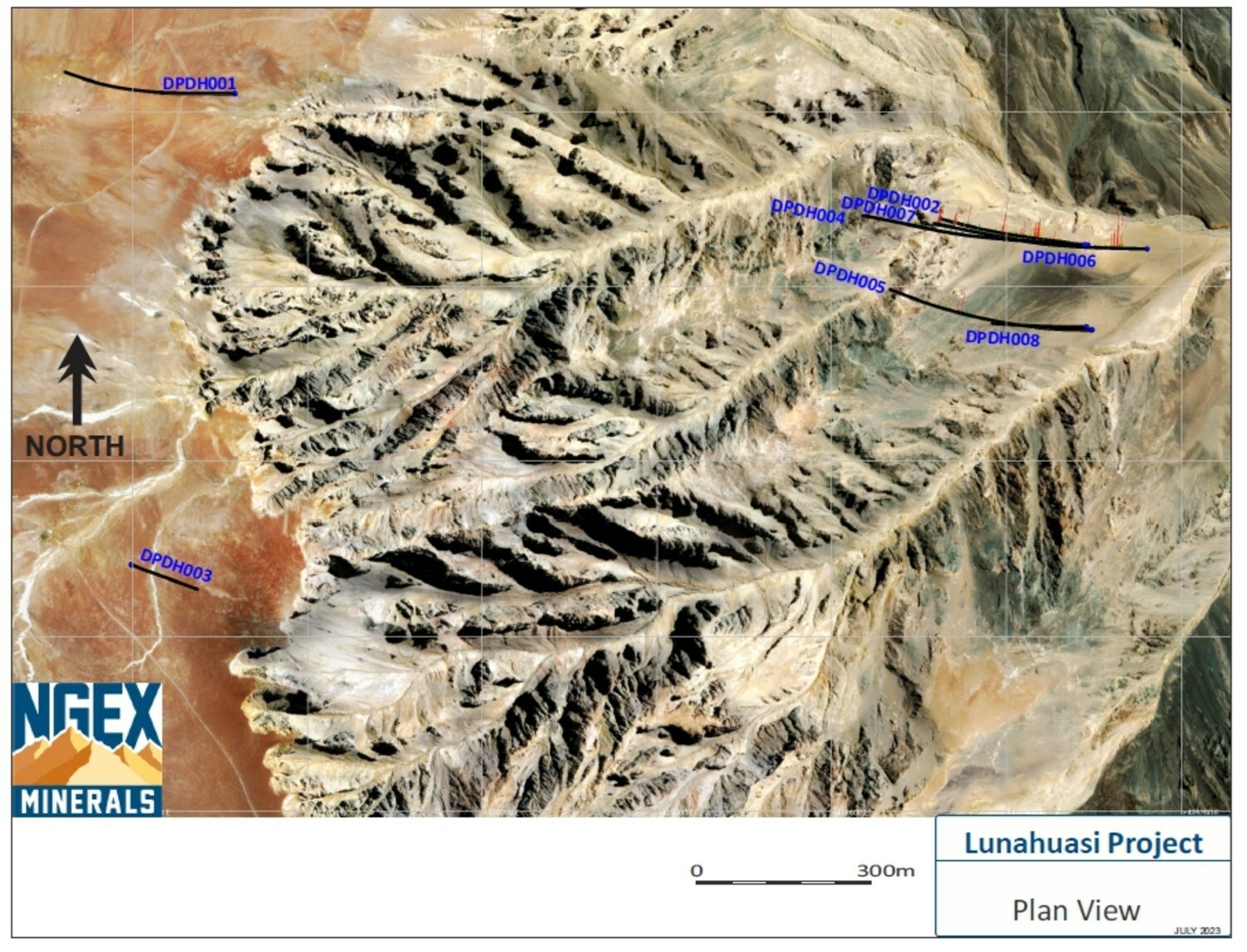 Potro Project Lunahuasi Zone Plan View (CNW Group/NGEx Minerals Ltd.) Potro Project Lunahuasi Zone Plan View (CNW Group/NGEx Minerals Ltd.)
